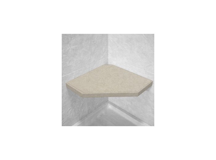 Roman Stone Corner Hexagon Shower Seat, Bracket & Supertach