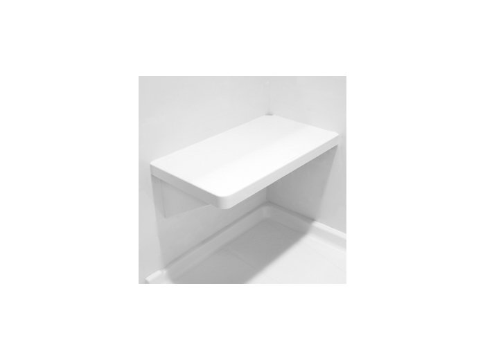 White LH Bench Shower Seat, Bracket & Supertach