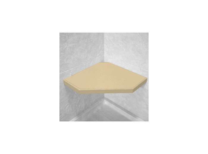 Almond Corner Hexagon Shower Seat, Bracket & Supertach