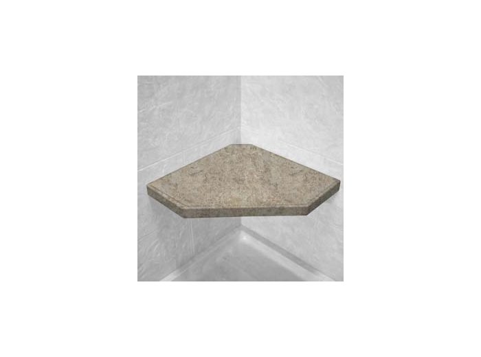 Bianco Travertine Corner Hexagon Shower Seat, Bracket & Supertach