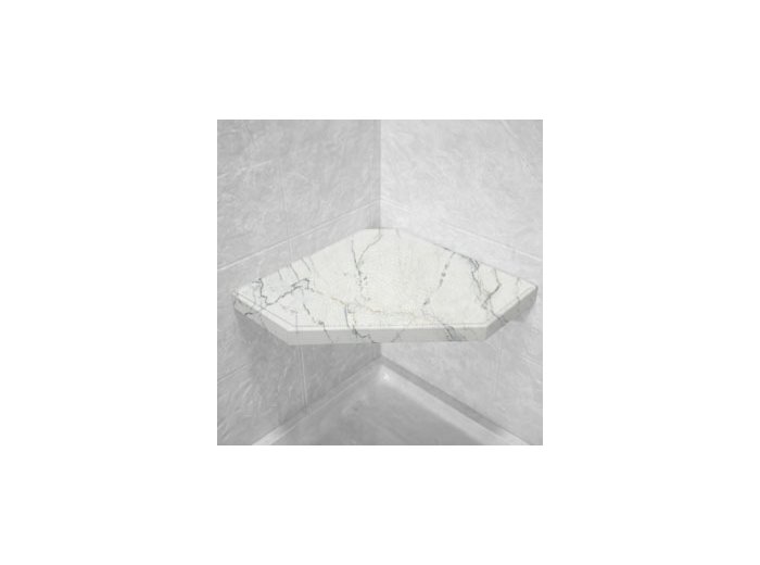 Calcutta Marble Corner Hexagon Shower Seat, Bracket & Supertach