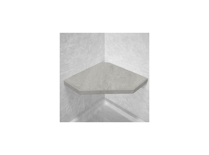 Classic Concrete Corner Hexagon Shower Seat, Bracket & Supertach