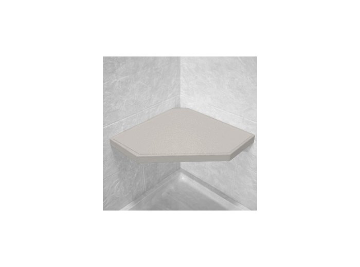 Gray Corner Hexagon Shower Seat, Bracket & Supertach