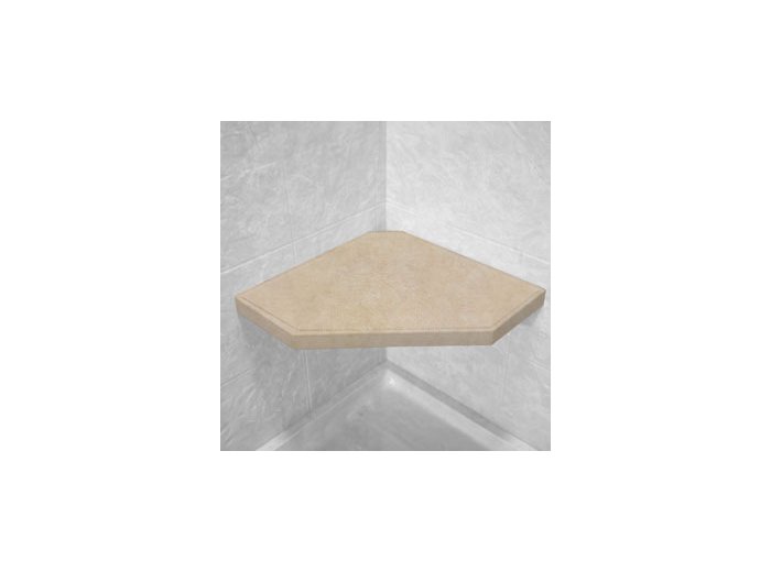Travertine Corner Hexagon Shower Seat, Bracket & Supertach