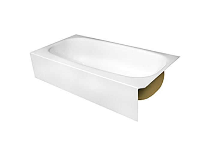 Spray Foam Bathtub Straight Skirt 55 x 31 x 13, White, Left Hand