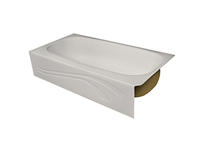 Spray Foam Bathtub Wave Skirt 65 x 31 x 15, Gray, Right Hand