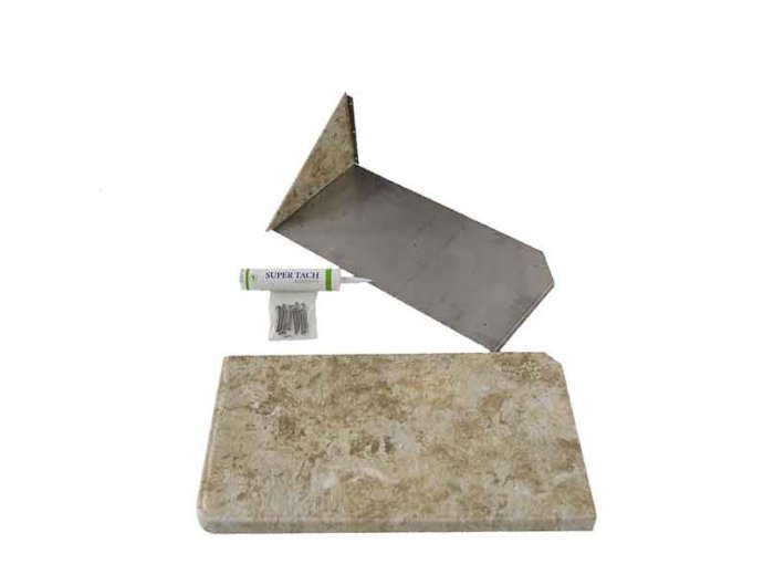 Bianco Travertine LH Shower Seat, Bracket & Supertach