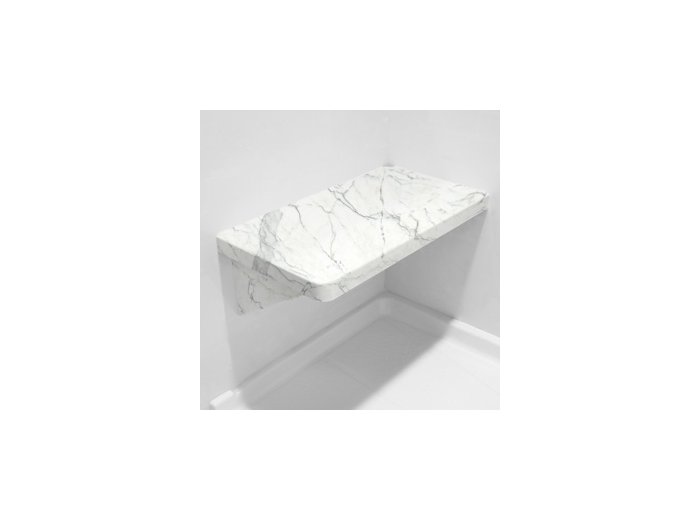 Calcutta Marble LH Bench Shower Seat, Bracket & Supertach
