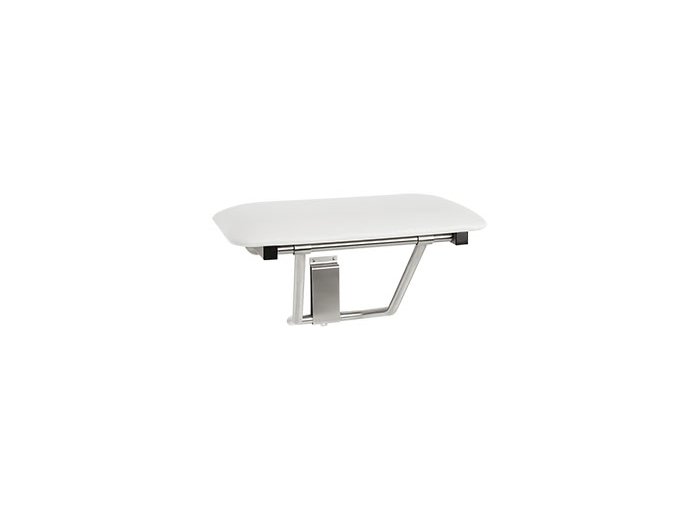 Seachrome 18 inch x 16-1/2 inch Fold Down Shower Seat in White Naugahyde  -  250lbs capacity