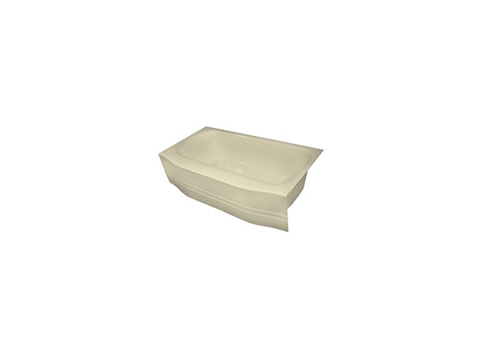 5 ft. Curved Almond Bathtub Liner