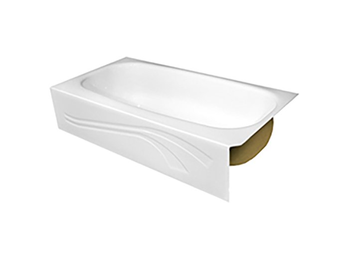 Spray Foam Bathtub Wave Skirt 61 x 31.5 x 13, White, Left Hand