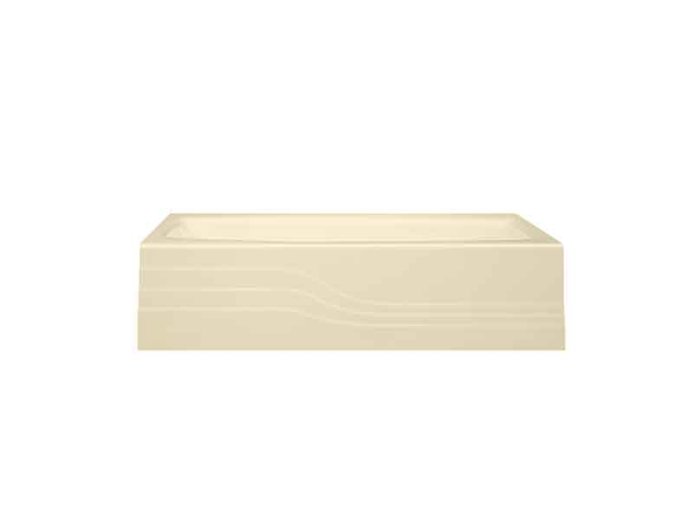 Spray Foam Bathtub Surf Skirt 60.5 x 31.5 x 13, Biscuit, Right Hand