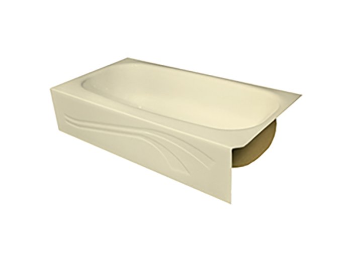 Spray Foam Bathtub Wave Skirt 60.5 x 30.5 x 13, Almond, Right Hand