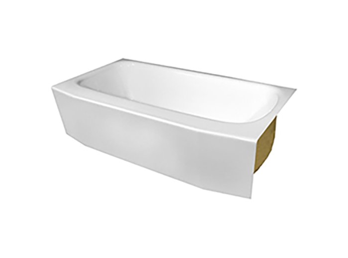 Spray Foam Bathtub Winged Skirt 54.5 x 31.5 x 15, White, Right Hand
