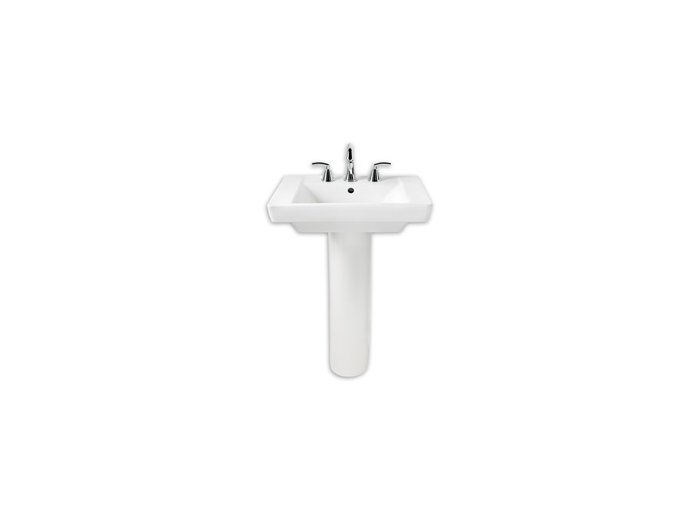 American Standard Boulevard 24 inch Pedestal Sink 4 inch Centerset, White