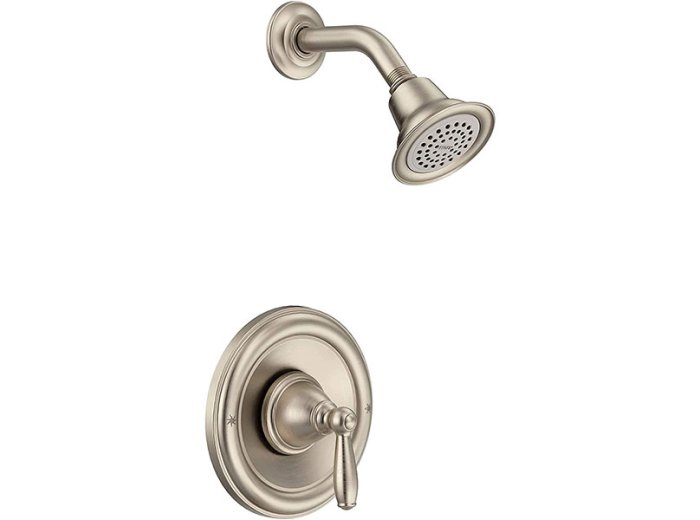 Moen Brantford 2152 Single Handle Posi-Temp Shower Head Trim & Moen 2570 Valve, Brushed Nickel