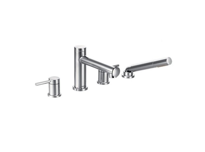 Moen Align 394 Two-Handle Diverter Roman Tub Faucet And Hand Shower W/9792 Valve, Chrome