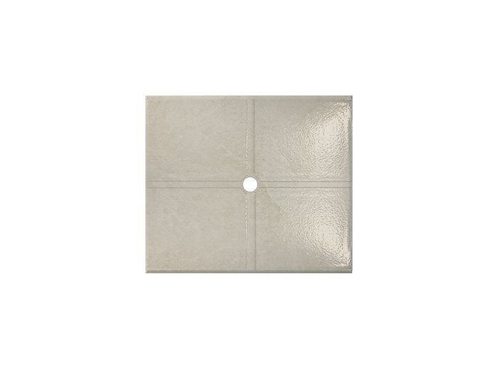Flat Shower Floor 47x59 w/ Drain Channels, Silver White Marble