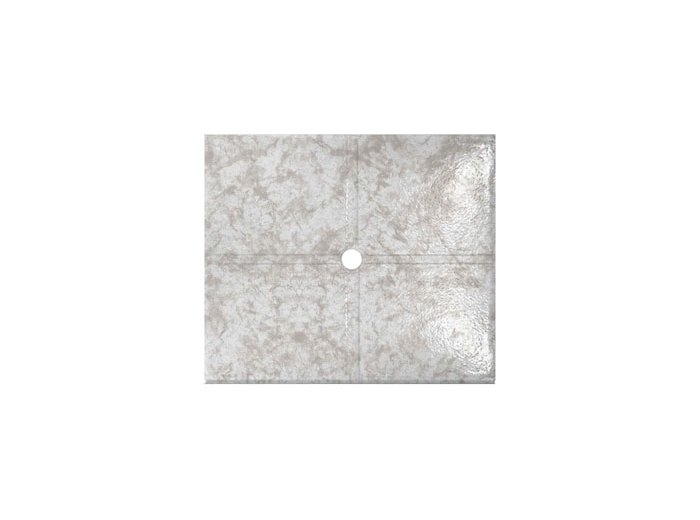 Flat Shower Floor 47X59 W/ Drain Channels, Glacier Ice