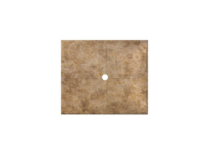 Flat Shower Floor 47x59 w/ Drain Channels, River Rock