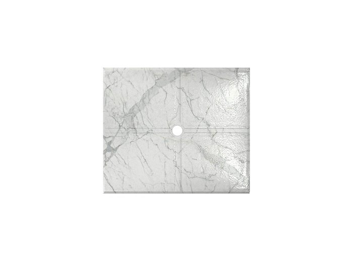 Flat Shower Floor 47x59 w/ Drain Channels, Santorini White