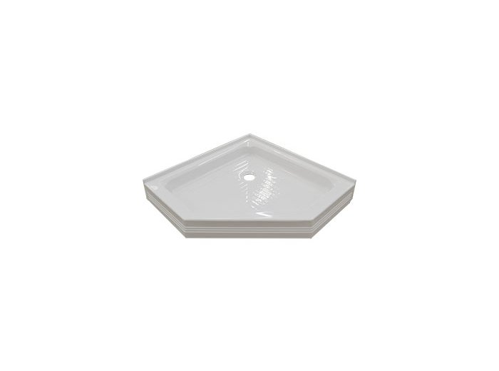 35 x 35 Neo Angle Shower Base, Center Drain, White