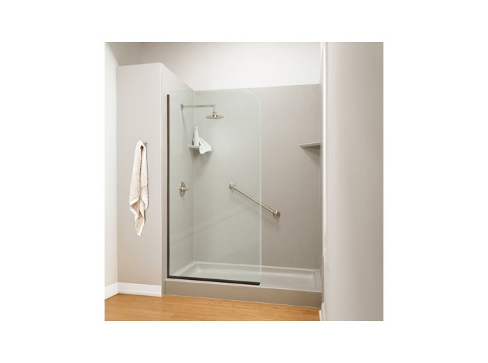 36 x 74 Clear 3/8 Glass Partition w/ Oil Rubbed Bronze Trim