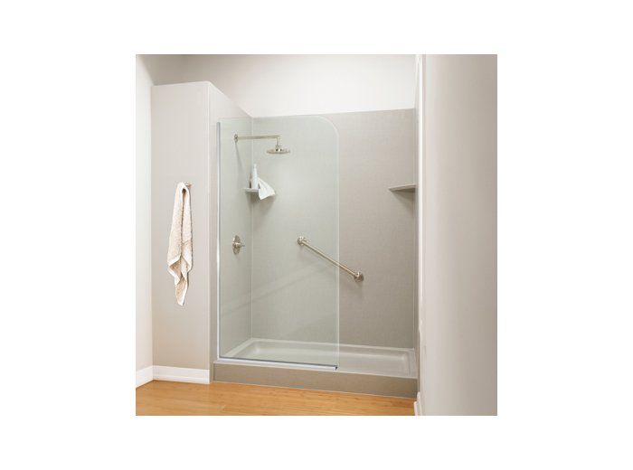 36 x 74 Clear 3/8 Glass Partition w/ Chrome Trim