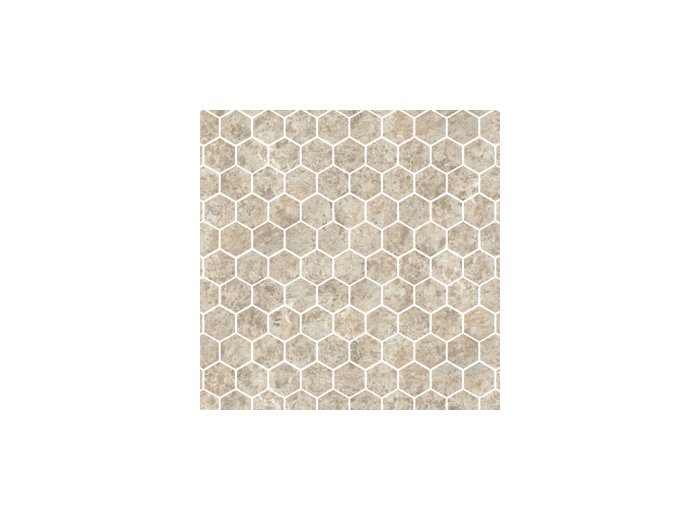 Deco Trim Hexagon W/ 4 Special Bends Bianco Travertine