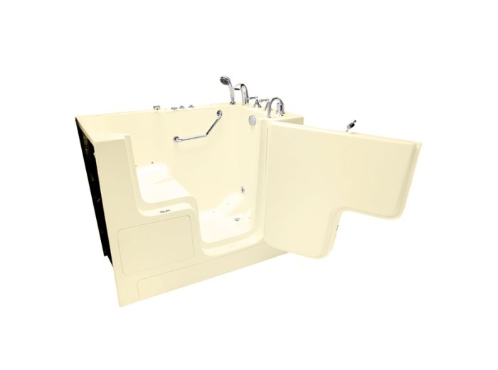 Lincoln Gel Coat Outward Swing Door Hydro Tub (Hydro Spa System Only), 32x52, Right-Hand, Biscuit