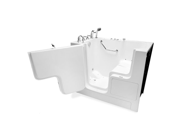 Lincoln Gel Coat Outward Swing Door Hydro Tub (Hydro Spa System Only), 32x52, Left-Hand, White