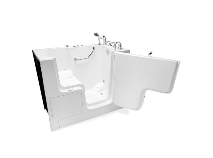 Lincoln Gel Coat Outward Swing Door Hydro Tub (Hydro Spa System Only), 32x52, Right-Hand, White