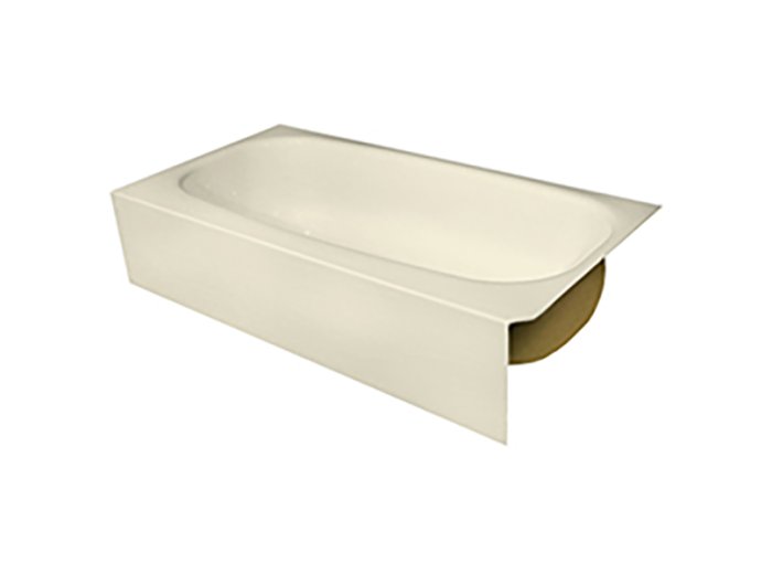 Spray Foam Bathtub Straight Skirt 55 x 31 x 13, Biscuit, Left Hand