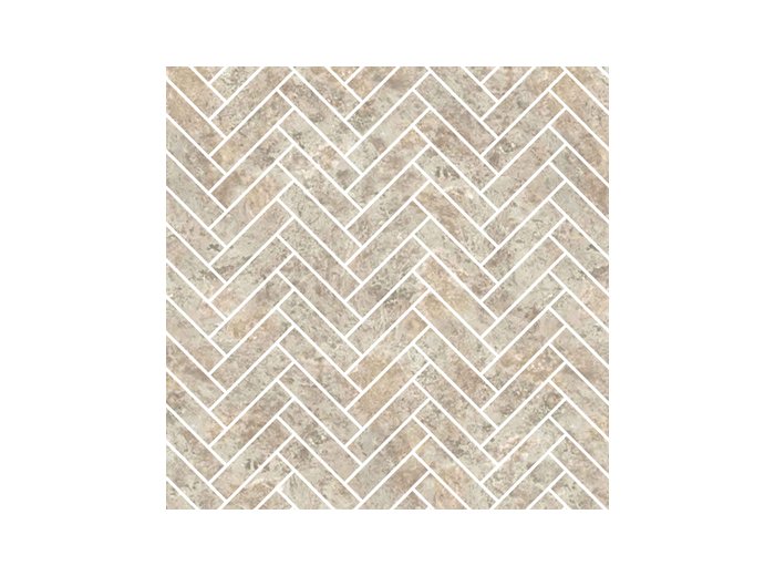 Imp/Herringbone 60X103 W/ 2 Special Bends Bianco Travertine