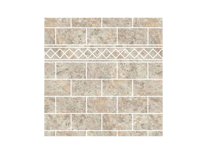 Imp/Flagstone 65X98.5 W/ 2 Special Bends Bianco Travertine