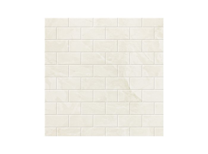 60X98 Sim-Tile Subway Silver White Marble