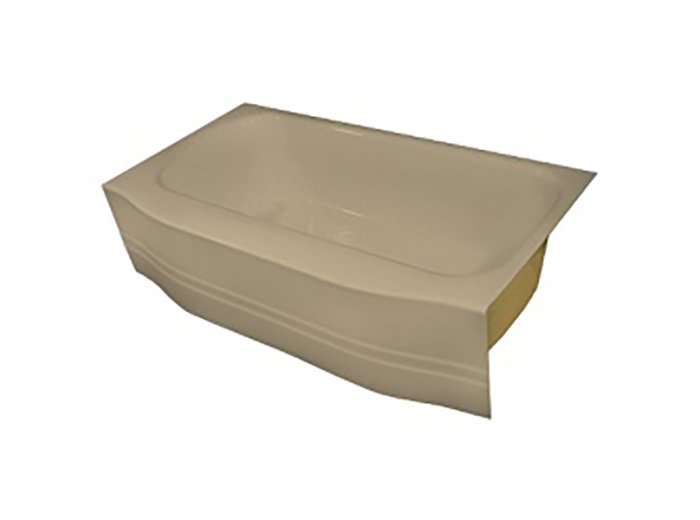 Spray Foam Bathtub Curved Skirt 58.5 x 32 x 13, Sandbar, Left Hand