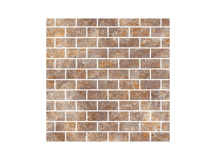 LE/3x6 Subway Back Wall W/ 2 Inch Top Bend River Rock
