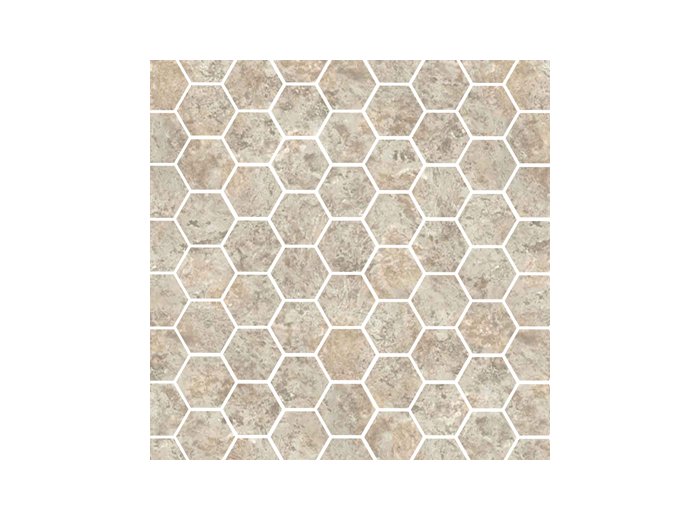 Rvl/6 Inch Hexagonal Wainscot Bianco Travertine