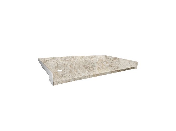 Low-Barrier 60 X 30 Shower Base, Left-Hand, Bianco Travertine