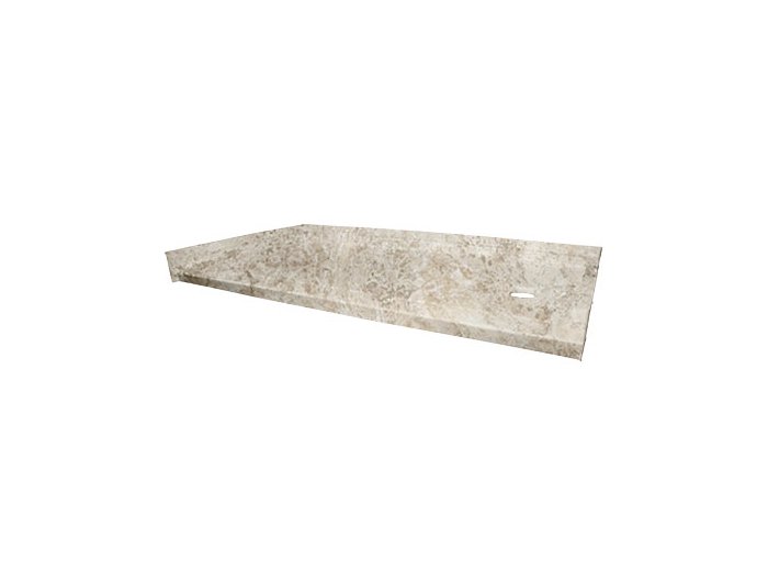 Low-Barrier 60 X 32 Shower Base, Right-Hand, Bianco Travertine