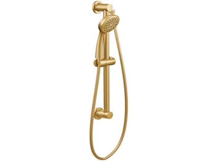 Moen 3868Ep Eco Performance One-Function Hand Shower, 1.75Gpm W/ Slide Bar Brushed Gold (W/ Elbow)