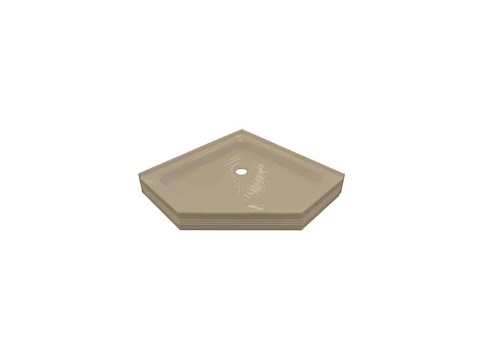 35 x 35 Neo Angle Shower Base, Center Drain, Sandbar