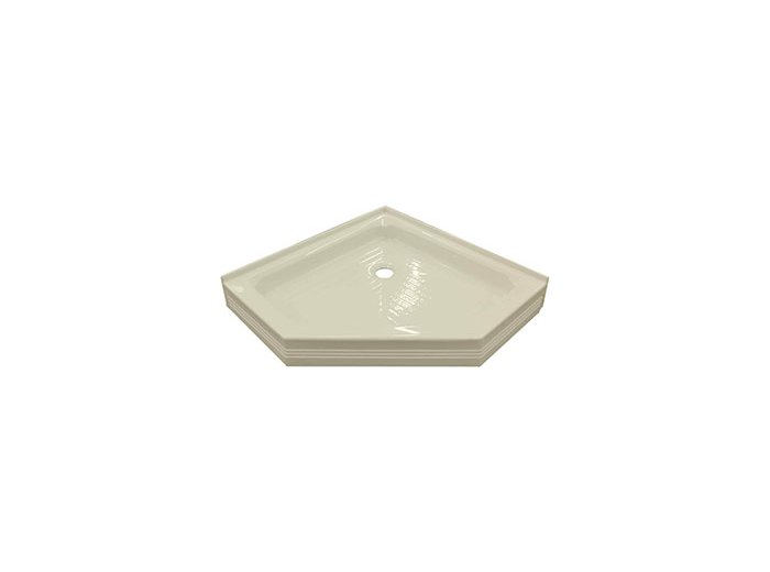 38 x 38 Neo Angle Shower Base, Center Drain, Biscuit