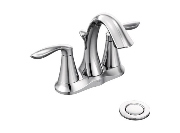 Moen Eva 6410 2 Handle High Arc Lav With Drain Assembly,  Chrome