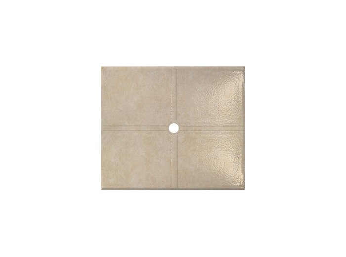 Flat Shower Floor 47x59 w/ Drain Channels, Travertine