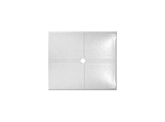 Flat Shower Floor 47x59 w/ Drain Channels, White