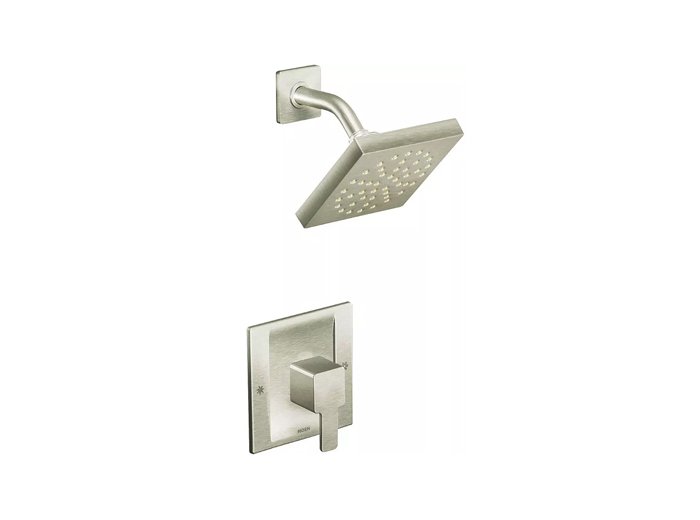 90 Degree One Handle Single Function Shower Faucet in Brushed Nickel (Trim Only) 1.75 GPM