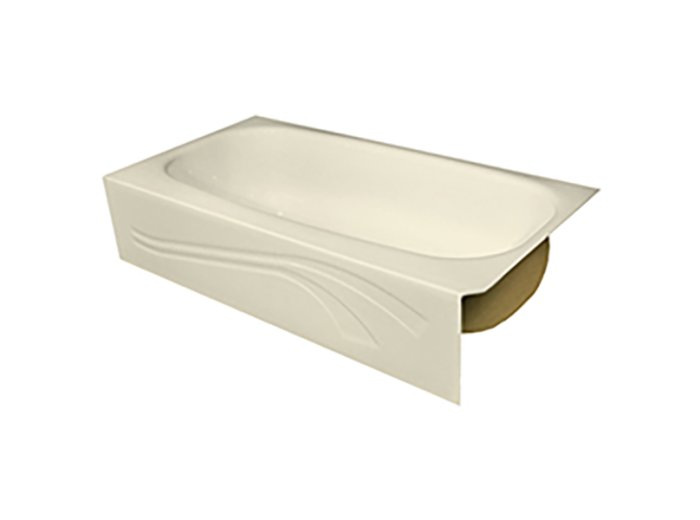 Spray Foam Bathtub Wave Skirt 62 x 31.5 x 13, Biscuit, Left Hand