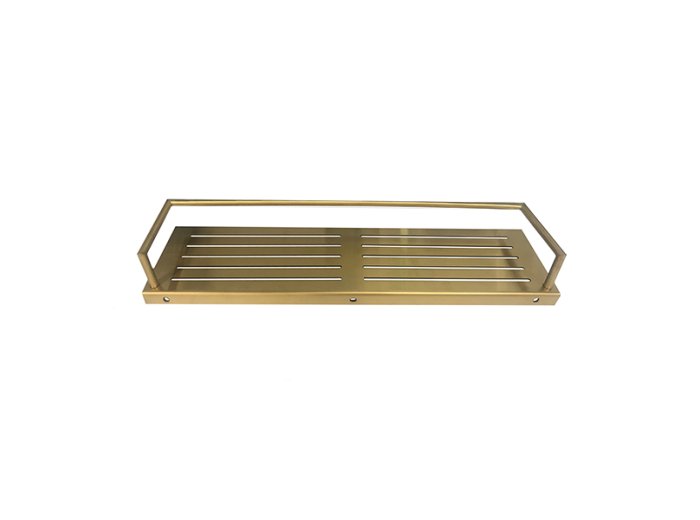 Liquid Accents 18 In Rectangle Slotted Shelf, Brushed Gold